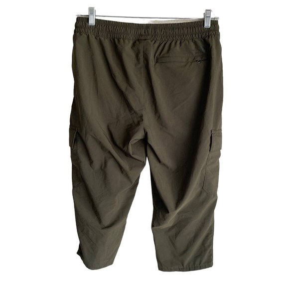 The North Face Womens Cargo Capri Pants Size L 34-36 Green Elastic Waist Stretch - Picture 2 of 13